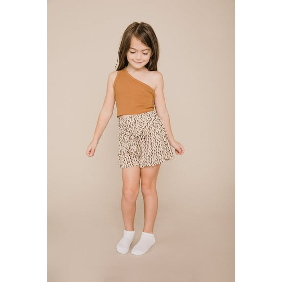 Ribbed crop & belted short set