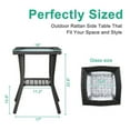 thumbnail image 4 of Outdoor Wicker Side Table, Rattan End Table with Glass Top, Patio Coffee Bistro Table for Indoor Garden Porch Balcony, Grey, 4 of 7