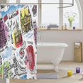 thumbnail image 5 of Colorful Bath Curtain England London City Building Shower Curtain 72"Wx72"L Modern Cityscape Big Bent Bathtubs Shower Curtain Set for Kids Child Teens Youth,Watercolor Paris Themed Hanging Curtain, 5 of 5