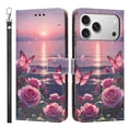 thumbnail image 2 of ShellTech Wallet Case for iPhone 17 Pro, Floral Pattern PU Leather Flip Folio TPU Interior Cover with Credit Card Holder Slots, Cash Pocket, Kickstand, Magnetic Closure & Detachable Wrist Strap,F, 2 of 8