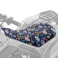 thumbnail image 2 of Renewold Stretch Fit ATV Seat Cover 25x10 Inch, ATV Decorative Accessories with Elastic Edge for Polaris Sportsman 450/570, Honda FourTrax, Kawasaki Brute Force, Hippie Flower Lotus Purple Blue, 2 of 7