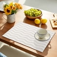 thumbnail image 5 of Placemats Set of 4, Cream Nautical Waves Place Mats Lines Stripes Tablemats Washable Placemat Table Decoration for Kitchen Table Dinner Party Home Decor Indoor Outdoor 13x19 Inch, 5 of 9