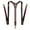 Deep Brown, variant on Men's Leather Suspenders Heavy Duty Y - Back, Adjustable 3 Metal Snap Hooks,