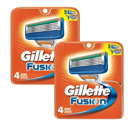2 Pack Gillette Fusion Pack of 4 Refill Razor Blade