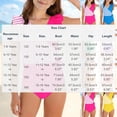 thumbnail image 3 of Busydd Girls One Piece Swimsuits with Built in Bra 7-16 Years Trendy Ruffle V Neck Girls' Swimwear Summer Beach Striped Bathing Suit 15-16 Years, 3 of 8