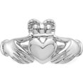 thumbnail image 6 of 14K White Gold Men's Claddagh Ring (Size 9) Made In Peru k4775, 6 of 6