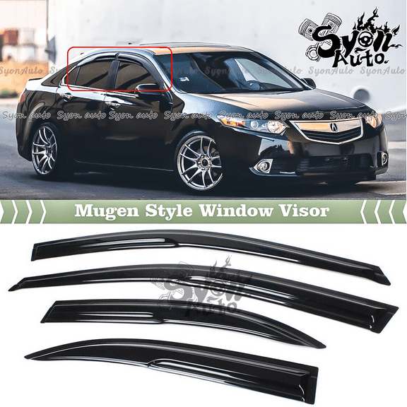 Fits 2009-2014 Acura TSX CU2 JDM 3D Wavy Mugen Style Window Visor Rain Guard Vent