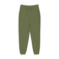 thumbnail image 6 of ZVAVZ Boys Cotton Linen Pants with Pockets Elastic Waist Drawstring Sweat Jogger Lounge Tapered Leg Harem Pants Trousers Army Green,4 Years, 6 of 7