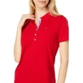 thumbnail image 3 of Polo Tommy Hilfiger liso de manga corta color escarlata para mujer, 3 of 3