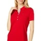 thumbnail image 3 of Polo Tommy Hilfiger liso de manga corta color escarlata para mujer, 3 of 3