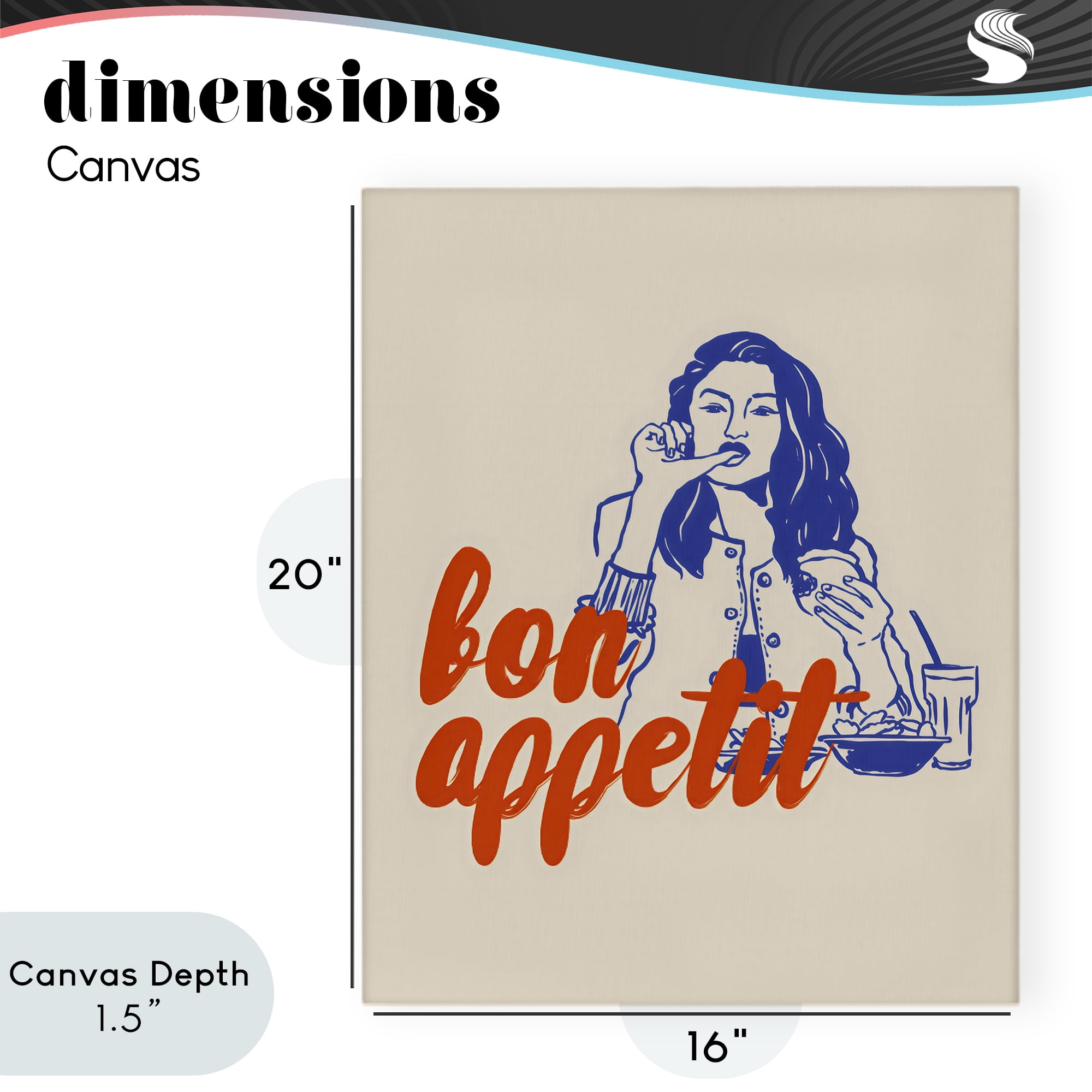 Stupell Industries Bon Appetit Woman Enjoying Meal Canvas Wall Art, design by The Prints Vibe