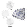 thumbnail image 3 of Yiaed Floral Butterfly Print Winter Beanie for Men Women, Fleece Lined Beanie Soft Warm Knit Hat Ski Stocking Cuffed Ca, 3 of 6