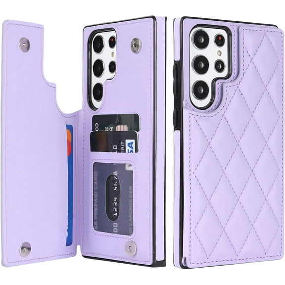 HCTian Flip Leather Wallet Case for Samsung Galaxy S20 Plus Phone Case with PU Kickstand Card Holder Purse for Women Girls,Double Magnetic Clasp Durable Shockproof Protective Cover