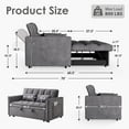 thumbnail image 6 of Anpport 3-in-1 Convertible Sleeper Sofa Bed, Pull-Out Loveseat Couch with Adjustable Back for Small Spaces, Velvet Fabric, 55", Dark Gray, 6 of 6