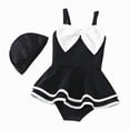 thumbnail image 4 of Gubotare Baby Girls' Swimwear Girls One-Piece Sporty Swimsuit Swimwear Quick Dry Stretchy Strap Kids Bathing Suit Summer Swimsuit 4T 5T (Black,4-5 Years), 4 of 4
