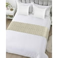 thumbnail image 5 of Xipuska Beige Geometric Bed Runners for King Size Bed, Decorative Bed Throws for Foot of Bed, Simplistic Chic Rustic Hexagon Pattern Bed Runner Sofa Throw Bedding Scarf Protector Slipcover, 5 of 6