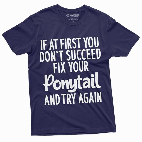 Womens Success T-Shirt Inspirational Fix Your Ponytail And Try Again Boss Lady Tee