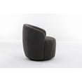 thumbnail image 4 of Sherpa Teddy Accent Swivel Round with Ergonomic Back, Dark Gray Upholstered Lounge Single Sofa Chair, 4 of 7