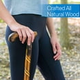 thumbnail image 2 of Bastón de madera RMS - Bastón de madera natural de 91 cm - Bastón de madera artesanal con diseño descentrado para hombre o mujer (espiral), 2 of 5