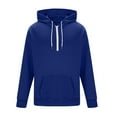 thumbnail image 6 of RYDCOT Men's Quarter Zip Hoodie Waffle Knit Hooded Sweatshirt Loose Fit Casual Long Sleeve Pullover Workout Jackets with Pockets Blue, 6 of 6