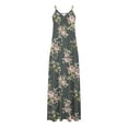 thumbnail image 4 of IROINNID Women's Sundress Summer Boho Printed Hoop Sling Beach Maxi Dress With Pockets V-Neck Dress, 4 of 5