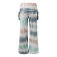 thumbnail image 5 of Bibifish Womens Yoga Pants Wide-Flared Yoga Pants Multi-Color Tie-Dye Print Drawstring Waist Lightweight Festival Outing Trendy Activewear, 5 of 5