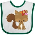 thumbnail image 3 of Inktastic Spring Animals, Cute Squirrel, Colorful Flowers Boys or Girls Baby Bib, 3 of 4