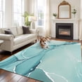 thumbnail image 2 of Large Area Rug 8'x10', Turquoise Non-slip Runner Carpet for Living Room/Bedroom/Office, Modern Marble Ink Painting Abstract Art Outdoor Indoor Rectangle Area Rug Floor Mat for Kitchen/Dining Room, 2 of 9