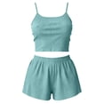 thumbnail image 5 of IMENGL Women's Pajamas Set Loungewear Solid Color Home Rib Strip Home Charming Sleepwear Onesises Pajama Sets for Women,Blue, 5 of 5