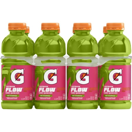 Gatorade Flow Thirst Quencher Sports Drink, Kiwi Strawberry, 20 oz Bottles, 8 Count