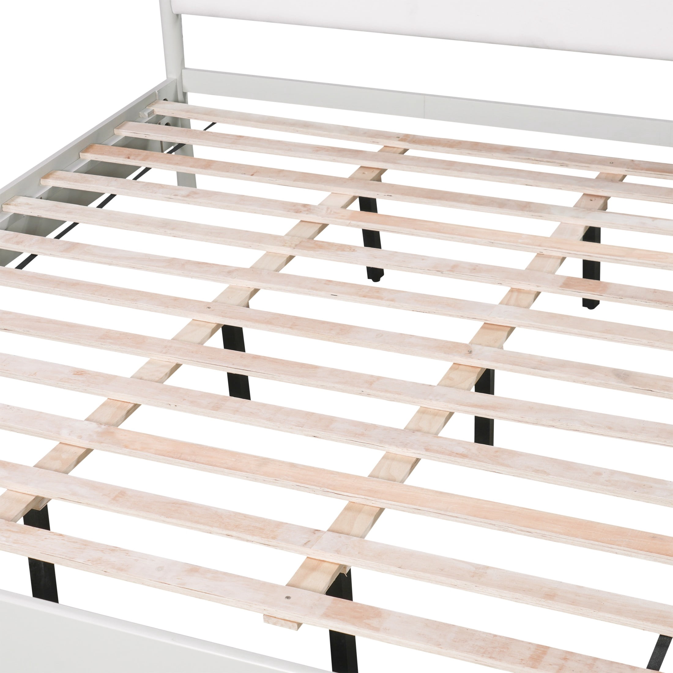 Christopher Knight Home Transitional Platform Bed Frame with Upholstered Headboard, King Size, White