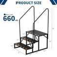 thumbnail image 2 of 2/3/4 Step RV Handrail Stairs Heavy Duty, Portable Foldable Mobile Home Steps with Anti Slip Tape, Detachable Ladder for Travel Trailer Camper Hot Tub Pool, Single/Double Rail, Black, 2 of 8
