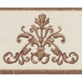 thumbnail image 3 of Authentic Hotel and Spa  Latte Brown Turkish Cotton Scrollwork Embroidered Hand Towel, 3 of 3