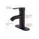 thumbnail image 4 of Lavabo Grifo Baño Llave Monomando Fregadero Inoxidable Acabado Mate Color Negro, 4 of 5
