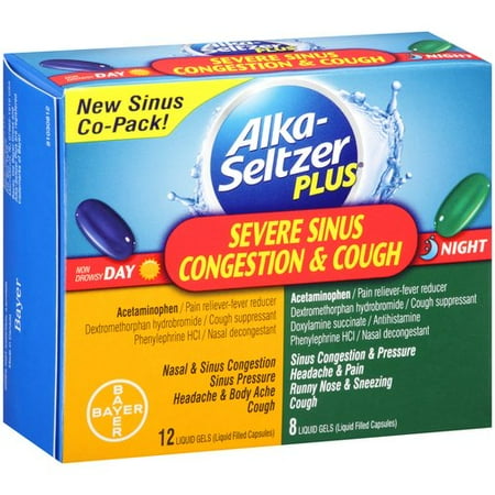 Alka-Seltzer Plus Day/Night Severe Sinus Congestion & Cough Liquid Gels, 20 count