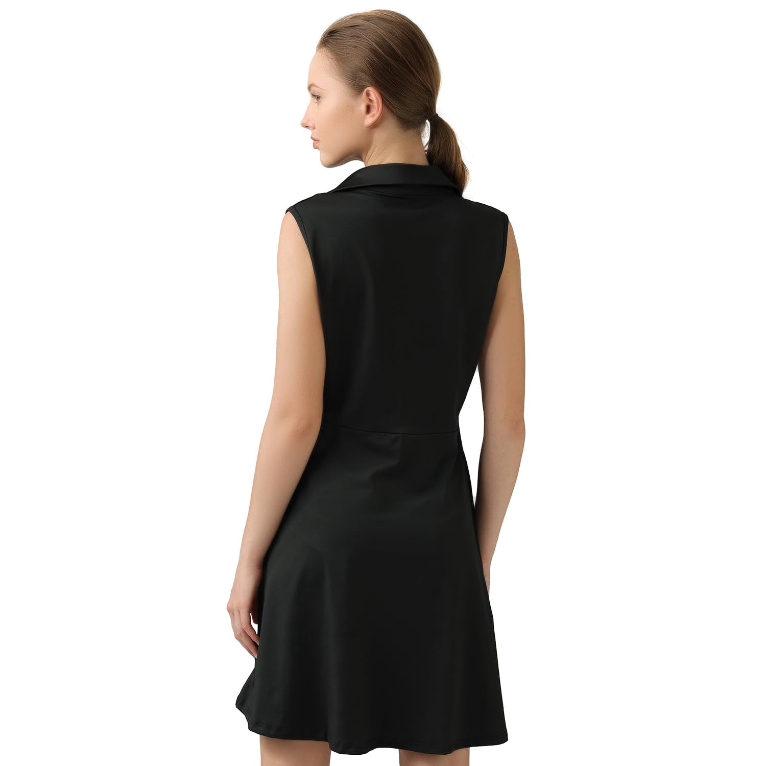 Athletic Dress for Women, Golf Tennis Dresses with Separate Shorts, Sleeveless Workout Dresses Solid Color M