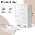 thumbnail image 6 of Ktaxon Large 5 Drawer Dresser Solid Wood Chest of Drawers with Soft Close Slides Storage Cabinet for Bedroom Living Room Entryway White, 6 of 10