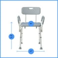 thumbnail image 5 of Medline Bath Chair and Shower Chair with Back and Armrests for Elderly, 13.5-In Seat, 350 lb Weight Capacity, Gray, 5 of 6
