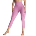 thumbnail image 2 of MKLEKYY Leggings deportivos para mujer, pantalones de yoga con bolsillos, leggings de entrenamiento de cintura alta, sin costuras, ajustados, para gimnasio, fitness y correr., 2 of 3