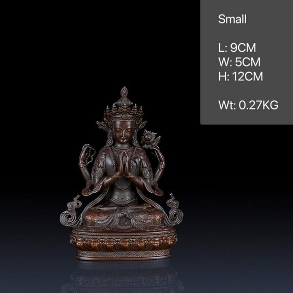 Shadakshari Statue Tibetan Buddha Statue for Meditation Buddhist Altar Display