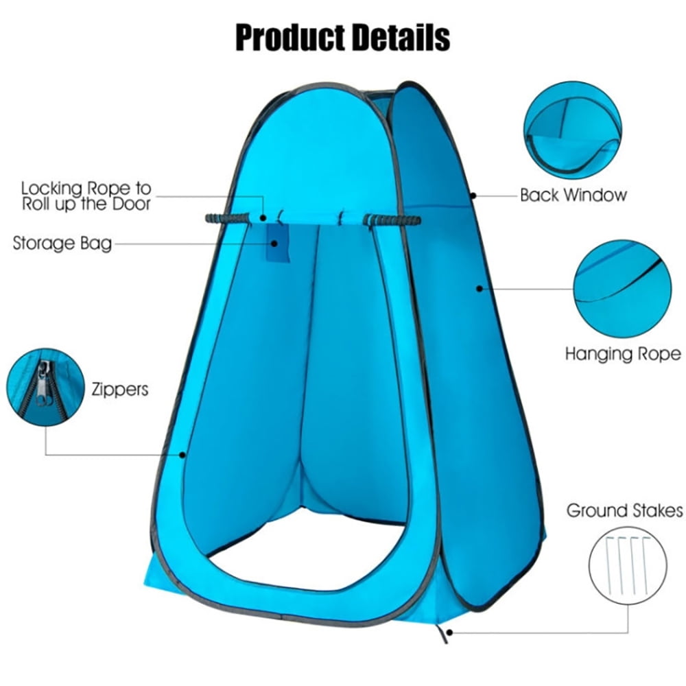Aimee Lii Portable Pop Up Privacy Shower Toilet Changing Room Camping Hiking Tent, Outdoor Picnic Camping Equipment, Blue Aimee Lii Portable Pop Up Privacy Shower Toilet Changing Room Camping Hiking Tent, Outdoor Picnic Camping Equipment, Blue