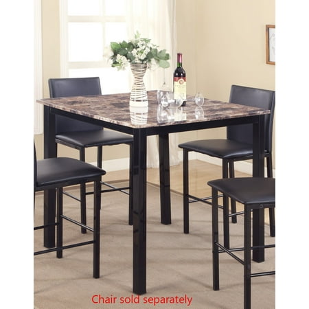 Black Marble Top - Roundhill Citico Metal Counter Height Dining Table with Laminated Faux Marble Top, Black