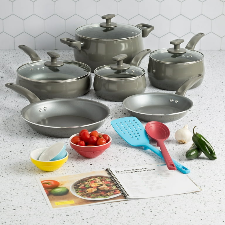 16 Pieces Kitchen Removable Handle Cookware Sets, Stackable Pots and Pans  Set No