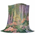 thumbnail image 6 of Spring Floral Blanket Soft Cozy Warm Throw Blanket for Couch, Plush Fuzzy Flannel Fleece Blankets for Sofa, Forest Leaves Trees Blossom Oil Painting Bed Blankets Lightweight Gifts for Women, 30"x40", 6 of 9