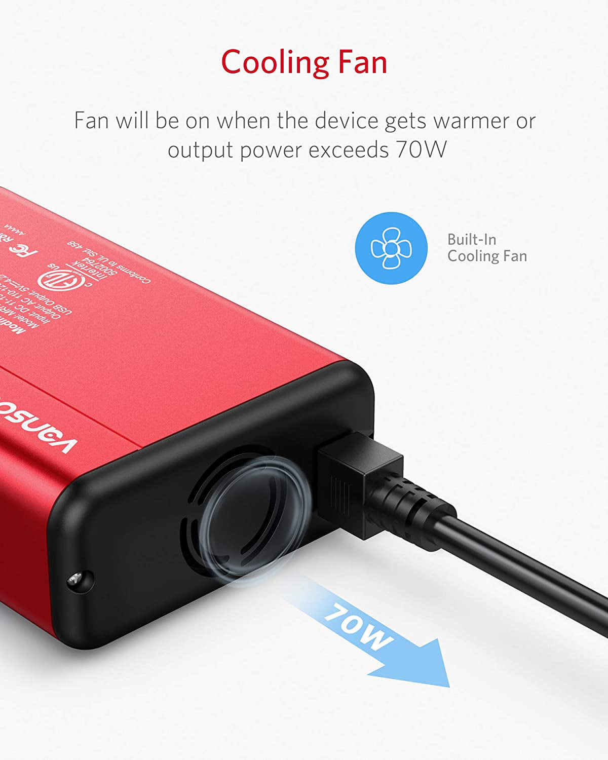 Red vansoet 150W Power Inverter DC 12V to 110V AC Car Inverter with 4.2A Dual USB Car Adapter 