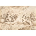 thumbnail image 2 of Mathais Füssli the Youngest 14x11 Black Ornate Wood Framed Double Matted Museum Art Print Titled: Allegory of Art and Knowledge with the Coat-Of-Arms of Hans Wilpert Zoller (1694), 2 of 5