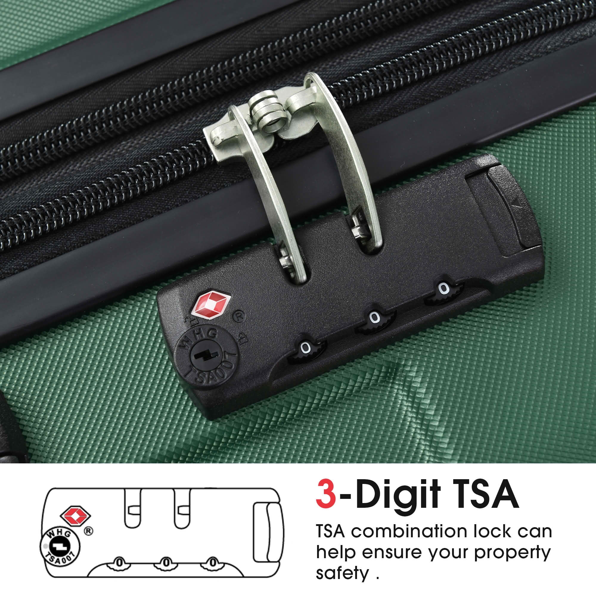 MAYEERTY 28" ABS Hardside Checked Suitcase, Expandable Travel Luggage with Silent Double Wheels, TSA Lock and Reinforced TPE Handles