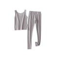thumbnail image 2 of ylioge Pajama Sets for Women Casual Solid Color Stretchy Slim Sleeveless Tank Tops and Pants 2 Piece Thermal Loungewear Sleepwear Pajamas Outfits Set, 2 of 6