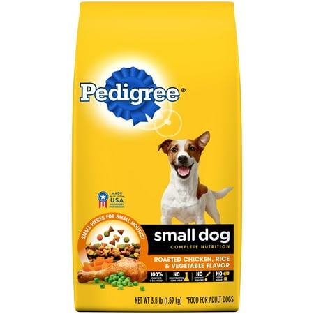 PEDIGREE Small Dog Adult Complete Nutrition Roasted Chicken, Rice and Vegetable Flavor Dry Dog Food 3.5 Pounds