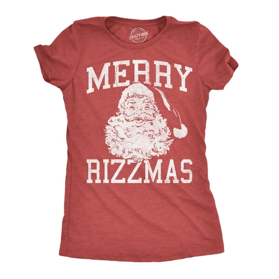 Womens Funny T Shirts Merry Rizzmas Sarcastic Christmas Santa Graphic Novelty Xmas Tee for Ladies Womens Graphic Tees